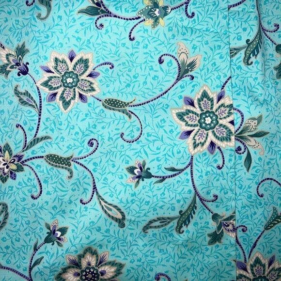 Talbots Stretch Cotton Maxi Wrap Skirt Turquoise Tropical Floral Size 12 NWOT - Picture 7 of 11